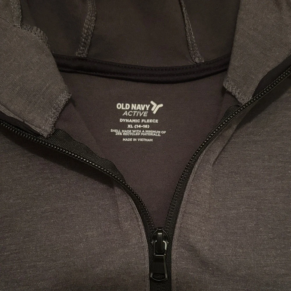 Old Navy Boys Dark Gray Hooded Zip Jacket
